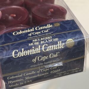 Colonial Candle 12 Mulberry Scented Tealight Candles Made In USA